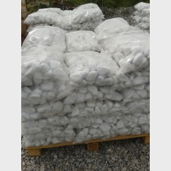 Tumbled White Pebbles 5/10 cm in 25 kgs bags