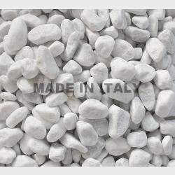 Bianco Carrara Pebbles mm. 7/15 in 25 Kg. Bags