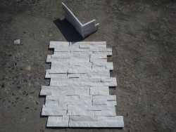 white quartzite wall panel-corner