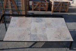 Light Travertine Tumbled Mix 1,2 cm French Pattern