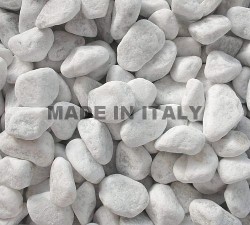 Bianco Carrara Pebbles mm. 15/25 in 25 Kg. Bags