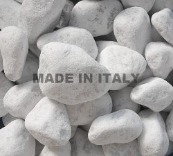 Bianco Carrara Pebbles mm. 40/60 in 25 Kg. Bags