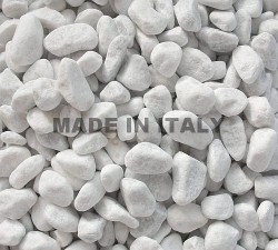 Bianco Carrara Pebbles mm. 7/15 in 25 Kg. Bags