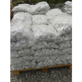 Tumbled White Pebbles 5/10 cm in 25 kgs bags