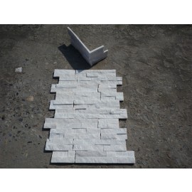 white quartzite wall panel-corner