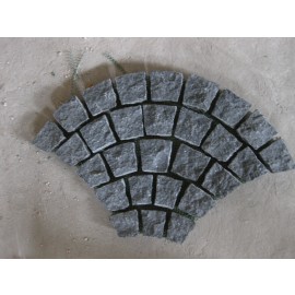 black cube on mesh-fan shape