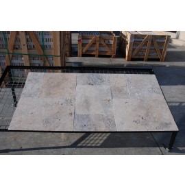 Light Travertine Tumbled Mix 1,2 cm French Pattern