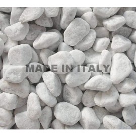 Bianco Carrara Pebbles mm. 15/25 in 25 Kg. Bags