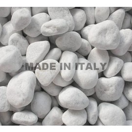 Bianco Carrara Pebbles mm. 25/40 in 25 Kg. Bags